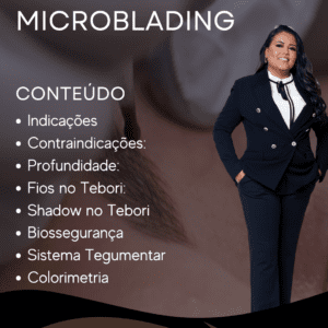 Banner de divulgação do Curso de Microblading com certificação DGERT do Estética do Olhar Beauty Studio & Academy, formação prática em Carcavelos