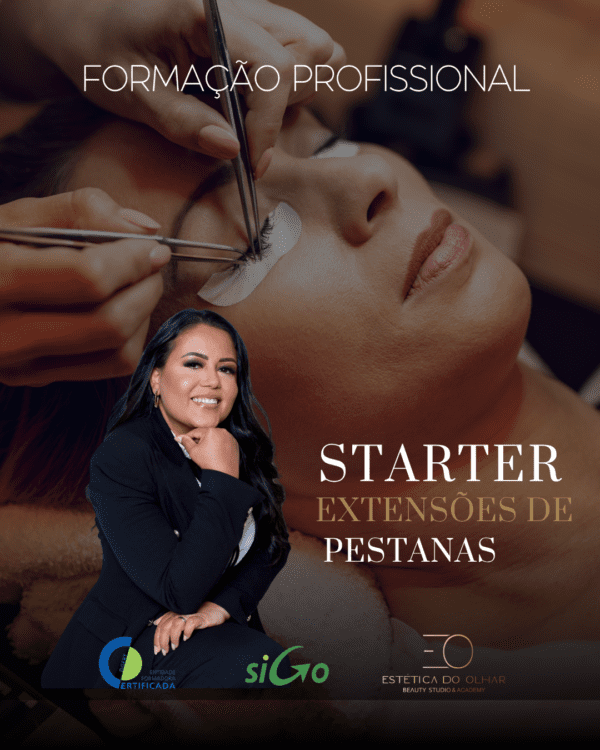 Banner do Curso Starter de Extensões de Pestanas com certificação DGERT – formação inicial em estética do olhar