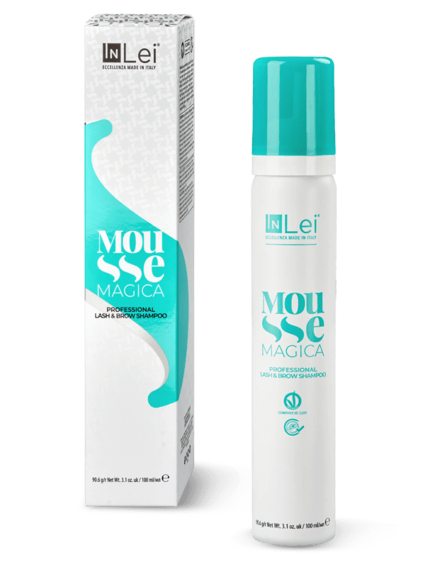 shampoo profissional mousse magica para cílios e sobrancelhas 100ml inlei®